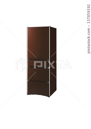 The image of modern refrigerator on white background. The image of modern refrigerator on white background. 137859192