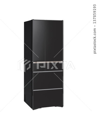 View of Modern Stainless Steel Refrigerator. Fridge Freezer Isolated on a White Background. View of Modern Stainless Steel Refrigerator. Fridge Freezer Isolated on a White Background. 137859193