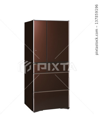 View of Modern Stainless Steel Refrigerator. Fridge Freezer Isolated on a White Background. View of Modern Stainless Steel Refrigerator. Fridge Freezer Isolated on a White Background. 137859196