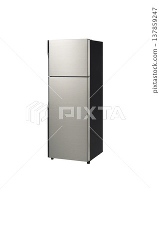 The image of modern refrigerator on white background. 137859247