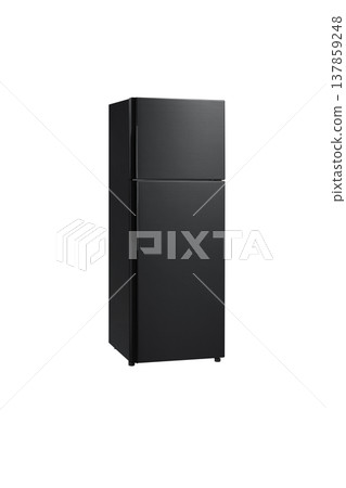 The image of modern refrigerator on white background. 137859248