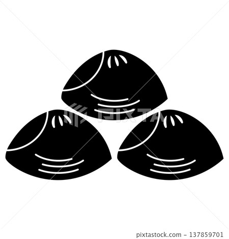 This is a family crest. It's called Mitsumori Hamaguri (Three Clams). 137859701
