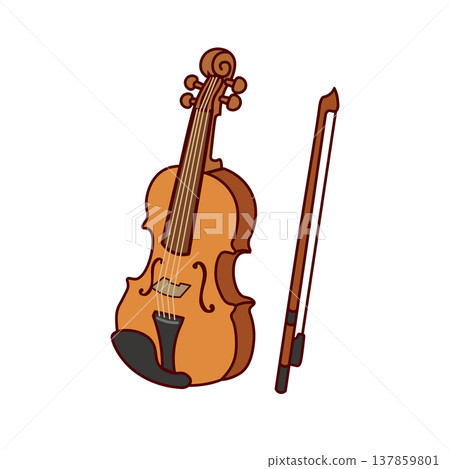 Cute violin illustration icon material | Kindergarten, nursery school, school, kids 137859801