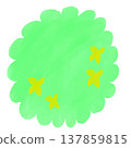 A painting of a shrub with yellow flowers in early summer. 137859815