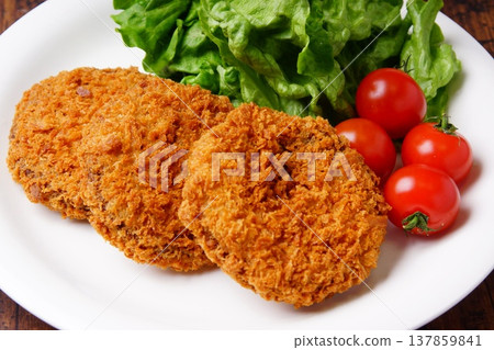 Delicious minced meat cutlet 137859841