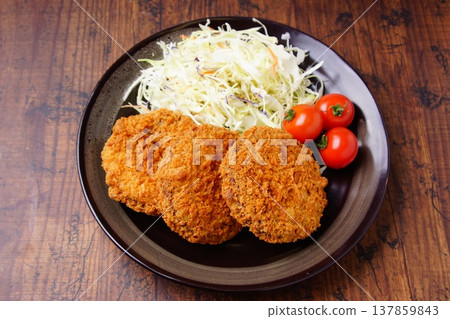 Delicious minced meat cutlet 137859843