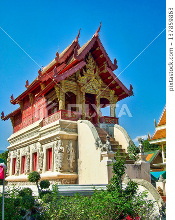 Wat Phra Singh temple in Chiang Mai,Thailand. Wat Phra Singh temple in Chiang Mai,Thailand. 137859863