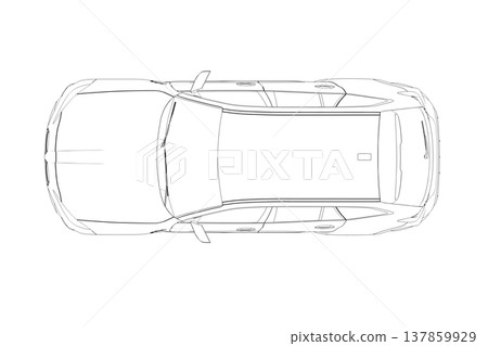 car outline drawing, sketch, contour image car outline drawing, sketch, contour image 137859929