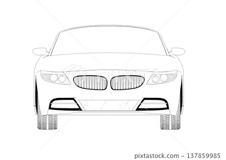 car outline drawing, sketch, contour image car outline drawing, sketch, contour image 137859985