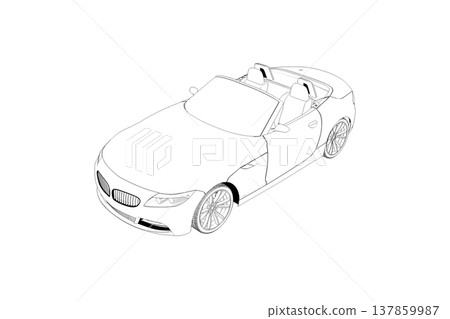 car outline drawing, sketch, contour image car outline drawing, sketch, contour image 137859987