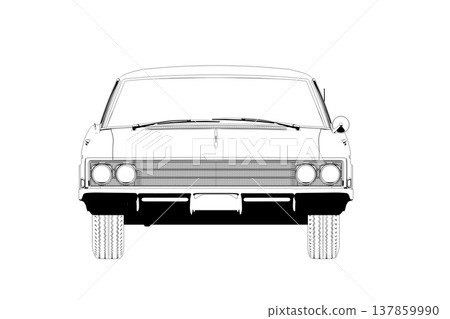 car outline drawing, sketch, contour image 137859990