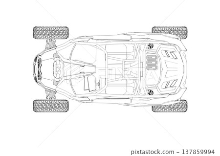 car outline drawing, sketch, contour image 137859994