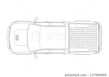 car outline drawing, sketch, contour image 137860009