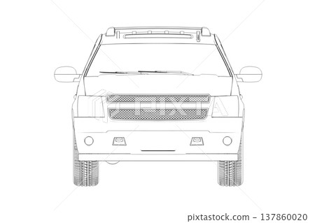 car outline drawing, sketch, contour image car outline drawing, sketch, contour image 137860020