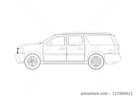 car outline drawing, sketch, contour image car outline drawing, sketch, contour image 137860021