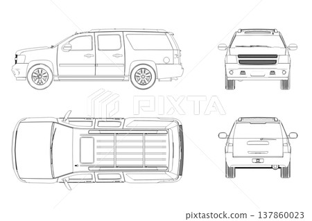 car outline drawing, sketch, contour image car outline drawing, sketch, contour image 137860023