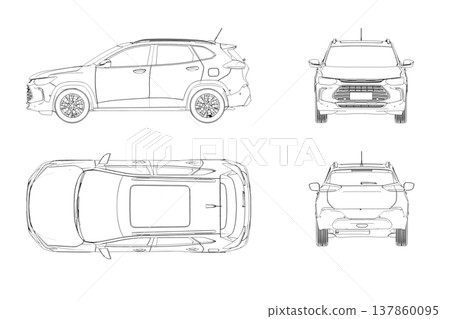 car outline drawing, sketch, contour image car outline drawing, sketch, contour image 137860095
