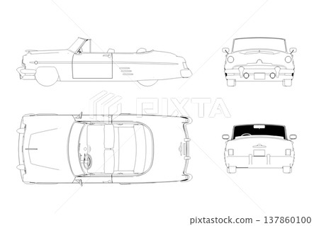 car outline drawing, sketch, contour image car outline drawing, sketch, contour image 137860100