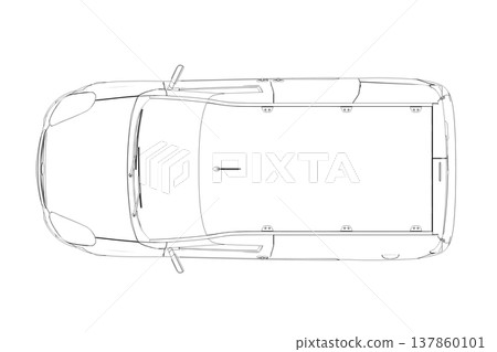 car outline drawing, sketch, contour image car outline drawing, sketch, contour image 137860101