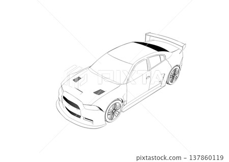 car outline drawing, sketch, contour image car outline drawing, sketch, contour image 137860119