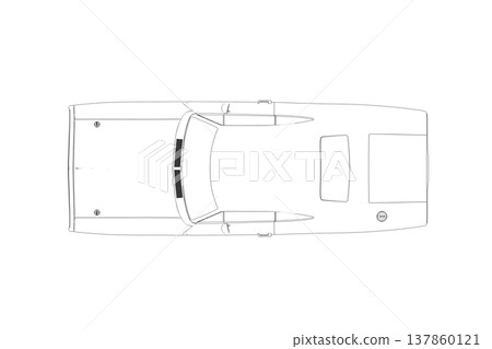 car outline drawing, sketch, contour image 137860121