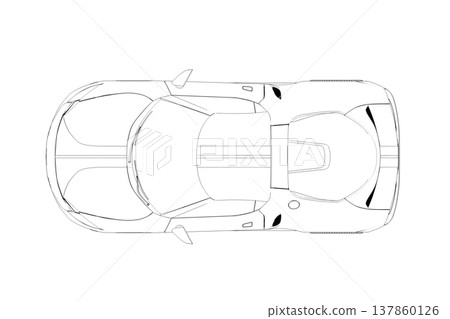 car outline drawing, sketch, contour image car outline drawing, sketch, contour image 137860126
