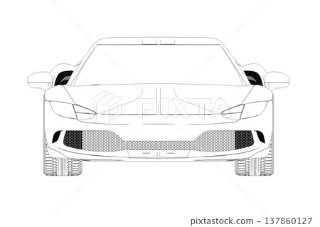 car outline drawing, sketch, contour image car outline drawing, sketch, contour image 137860127