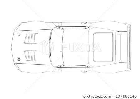 car outline drawing, sketch, contour image car outline drawing, sketch, contour image 137860146