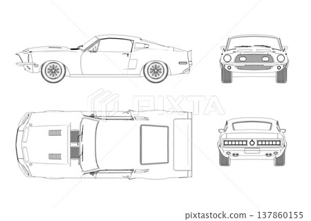 car outline drawing, sketch, contour image car outline drawing, sketch, contour image 137860155