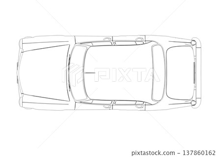 car outline drawing, sketch, contour image car outline drawing, sketch, contour image 137860162