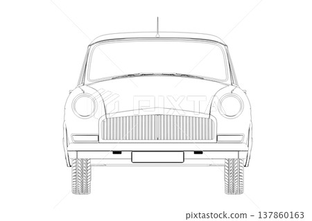 car outline drawing, sketch, contour image car outline drawing, sketch, contour image 137860163
