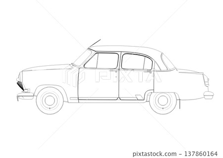 car outline drawing, sketch, contour image car outline drawing, sketch, contour image 137860164