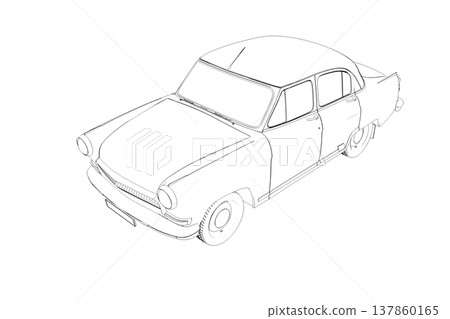 car outline drawing, sketch, contour image car outline drawing, sketch, contour image 137860165