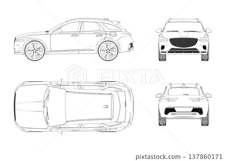 car outline drawing, sketch, contour image car outline drawing, sketch, contour image 137860171
