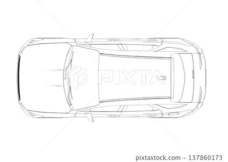 car outline drawing, sketch, contour image car outline drawing, sketch, contour image 137860173