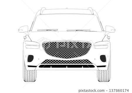 car outline drawing, sketch, contour image car outline drawing, sketch, contour image 137860174