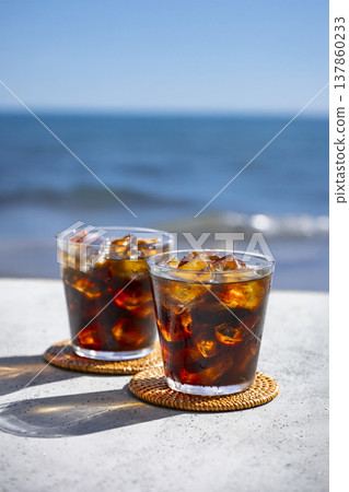 Iced coffee by the sea 137860233