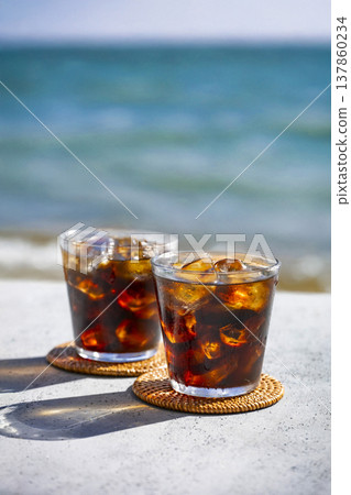 Iced coffee by the sea Iced coffee by the sea 137860234