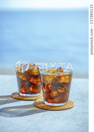 Iced coffee by the sea 137860235