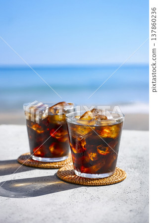 Iced coffee by the sea Iced coffee by the sea 137860236