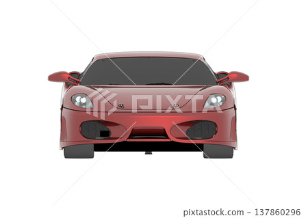 car isolated on transparent background, 3d illustration, cg render 137860296