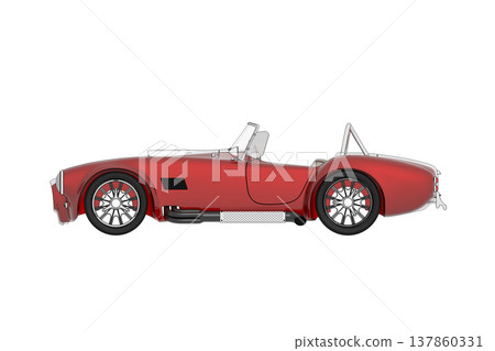car isolated on transparent background, 3d illustration, cg render 137860331
