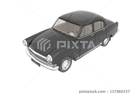 car isolated on transparent background, 3d illustration, cg render 137860337