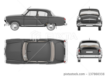 car isolated on transparent background, 3d illustration, cg render 137860338