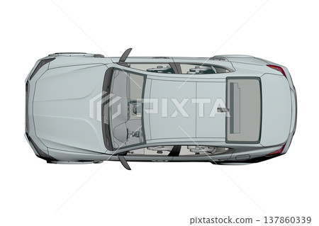 car isolated on transparent background, 3d illustration, cg render 137860339