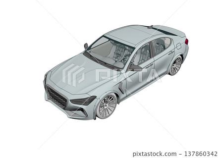 car isolated on transparent background, 3d illustration, cg render car isolated on transparent background, 3d illustration, cg render 137860342