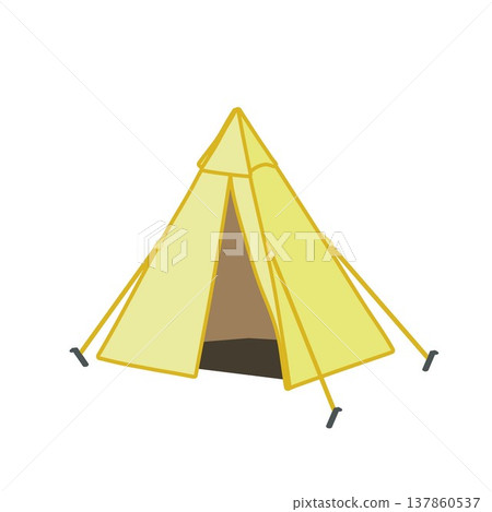Illustration of a triangular tent 137860537