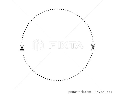 Illustration of scissors and cutting lines, dashed lines, dotted lines Illustration of scissors and cutting lines, dashed lines, dotted lines 137860555
