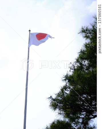 高知城的日本國旗 高知城的日本國旗 137860581