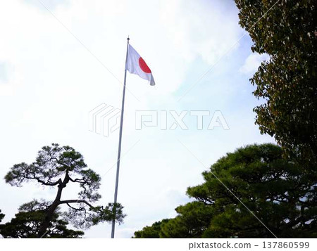 高知城的日本國旗 137860599